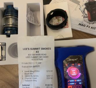 SMOK P3 KIT used once still in BOX! Plus extras